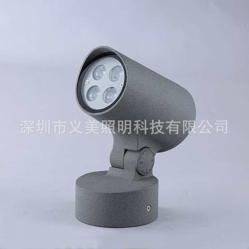 厂家直供圆形投射灯底座 景观射树灯工程外墙COB投光灯插地草坪灯