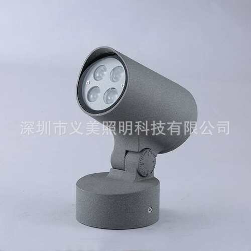 厂家直供圆形投射灯底座 景观射树灯工程外墙COB投光灯插地草坪灯