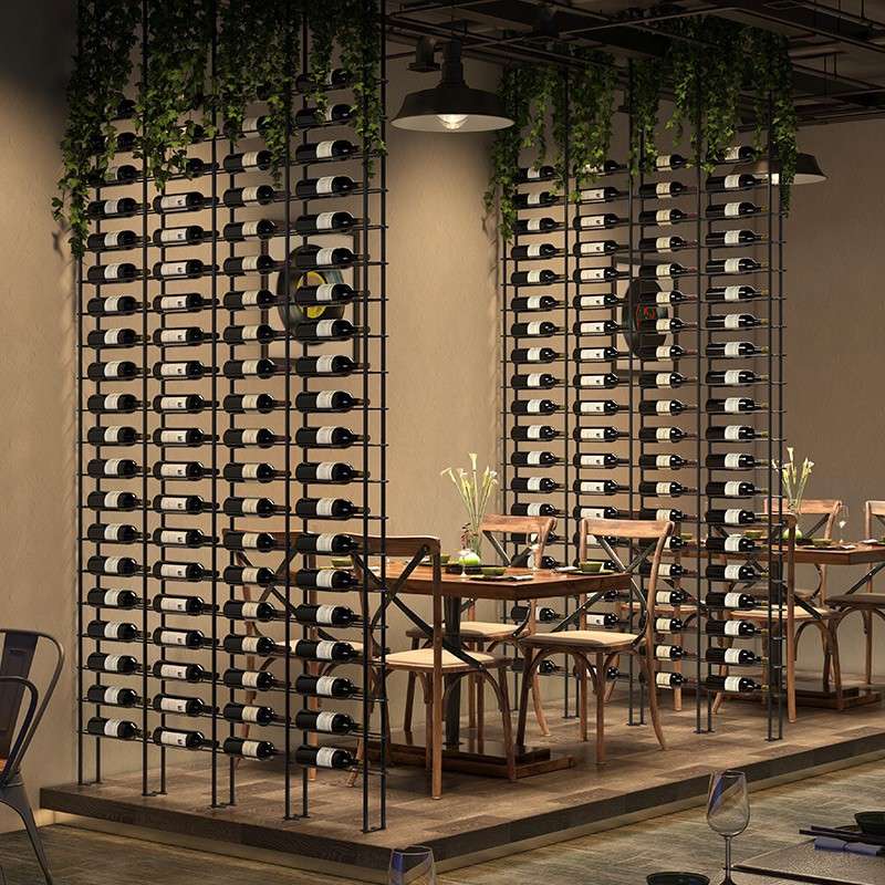 复古酒架酒吧壁挂铁艺架陈列展示架咖啡餐厅工业风隔断酒架屏风展