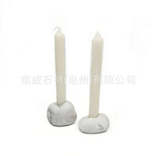现代创意天然大理石烛台酒店客厅茶几石材工艺品原石烛台摆件