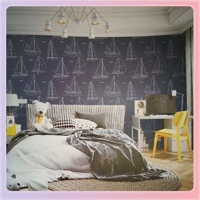 男孩女孩墙布儿童房方格竖条星星帆船壁布家用背景简洁贴墙布,玩具/童车/益智/积木/模型,遥控车升级件/零配件,淘宝优惠券,粉丝福利购,淘宝优惠卷