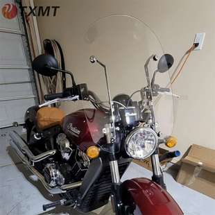 印第安侦察兵轻骑兵改装加高挡风玻璃不锈钢支架5mm加厚前风挡