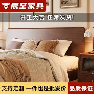 美式复古实木床简约现代小户型1米5单人经济1.8双人床架工厂直销