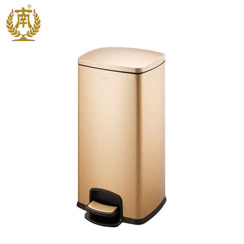 广州南方GNF高档30升方形全钢脚踏桶防指纹商用垃圾桶塑SJ30-F01