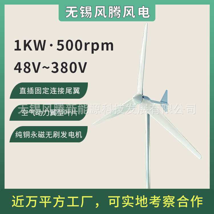 L1-1000W24V48V96V120V220V380V水平轴风力发电机微风启动低转速