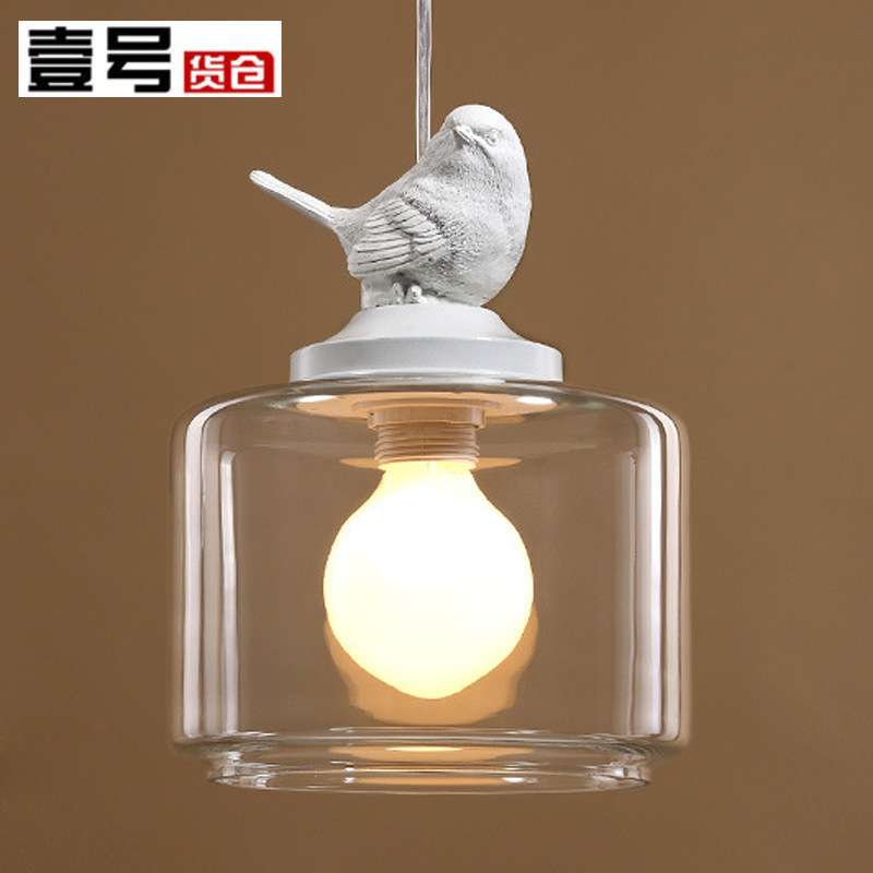 小鸟吊灯玻璃北欧餐厅吧台创意儿童房阳台玄关单头现代简约灯具