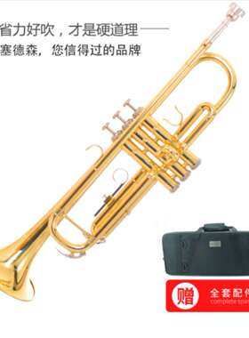 塞德森降B调小号乐器初学专业演奏 蒙乃尔活塞号金色版STR-100