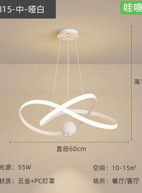 【哇噢】led餐厅吊灯简约创意北欧客厅灯具卧室饭厅吧台艺术灯