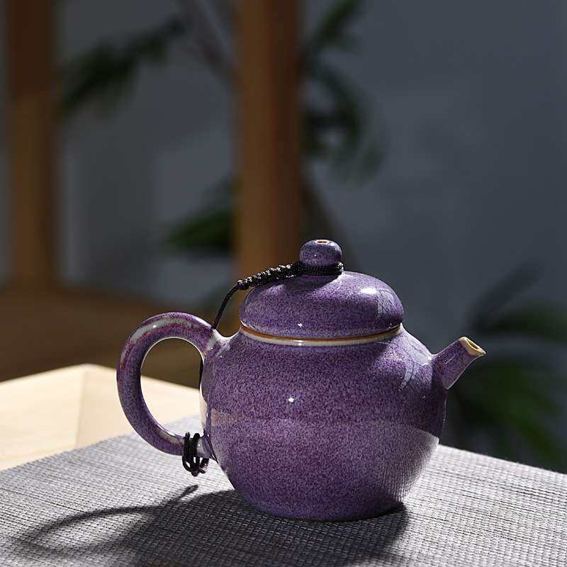 汝窑茶具茶壶单壶开片可养汝瓷陶瓷钧窑功夫办公茶道泡水壶泡茶器