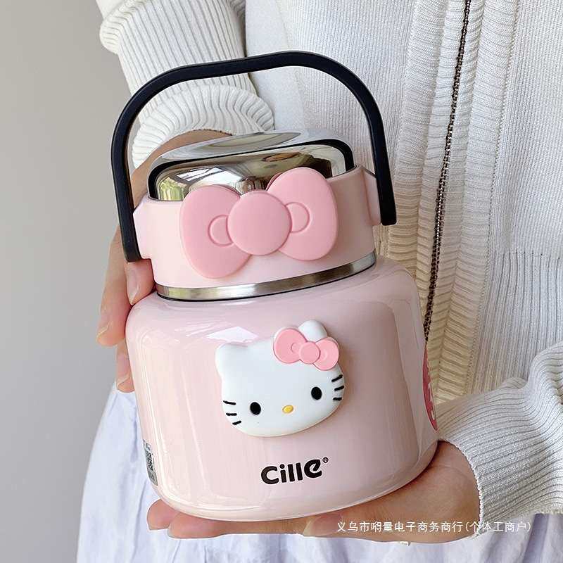 高颜值hellokitty焖烧杯银耳羹可爱316保温壶饭盒女生上班族饮水