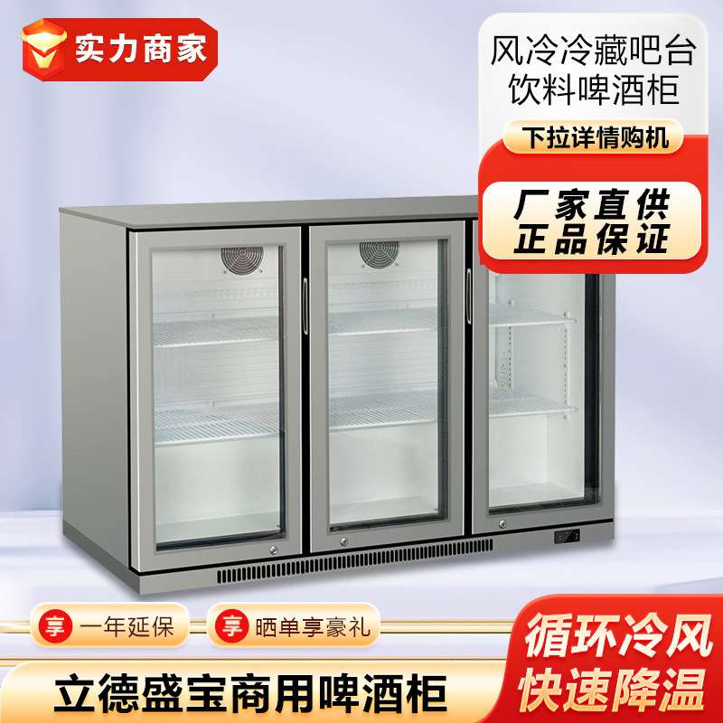 立德盛宝啤酒柜商用饮料柜展示柜冷冷藏酒柜风冷双门冰啤玻璃冰柜