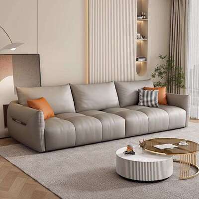 奶油风现代简约棉麻沙发客厅科技布大小户型轻奢乳胶直排免洗爆款