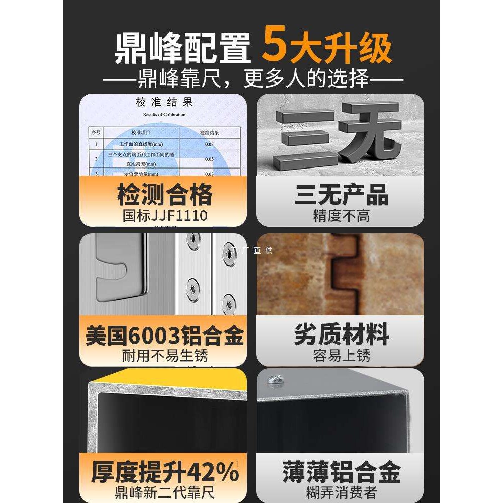 靠尺2米m折叠铝合金水平尺电子数显高精度验房工具套装垂直雅通思