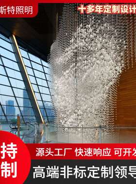 非标工程水晶吊灯大型会蜡烛所吸顶灯酒楼宴会厅售楼部led水滴