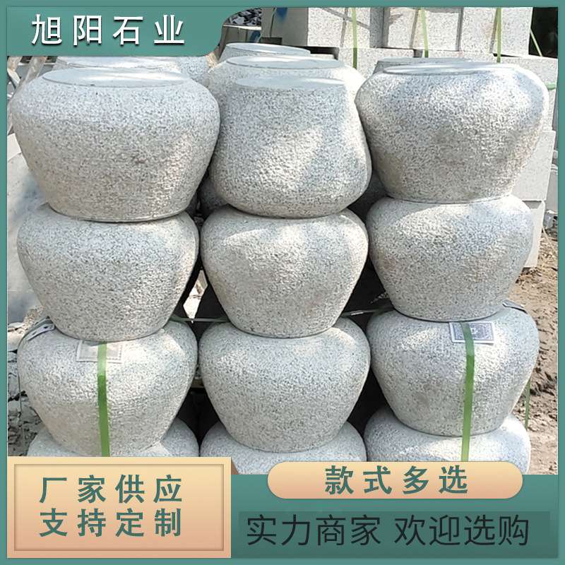 做旧石雕青石柱墩柱基石柱础石仿古大理石花岗岩古建园林柱顶石