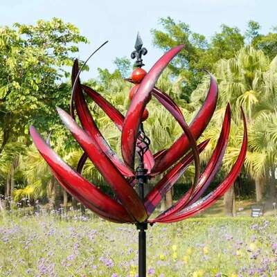 美式Harlow Wind Spinner Rotator 花园旋转风车金属户外装饰地插