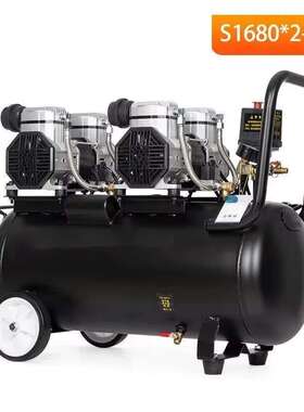 0.7Mpa双进气压缩机气泵无油黑木工气泵汽车