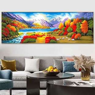 秋色伊人十字绣2023新款十字绣客厅卧室简约现代大幅风景线绣代发