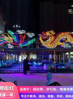 LED龙凤跨街灯户外防水过街灯市政灯光节街道亮化平面图案灯厂家