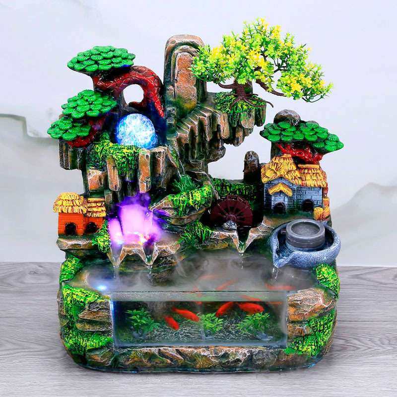 假山流水喷泉鱼缸自循环水客厅电视柜水陆缸水景水族箱摆件滴水,玩具/童车/益智/积木/模型,遥控车升级件/零配件,淘宝优惠券,粉丝福利购,淘宝优惠卷