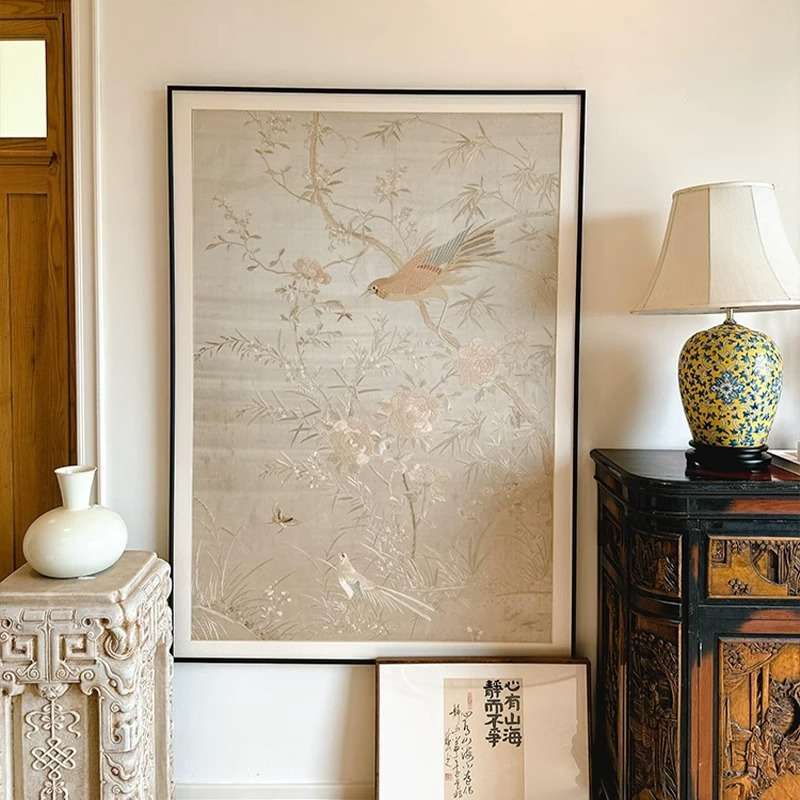 宋代美学中式老钱风民国风新中式客厅玄关小众艺术家居低奢挂画