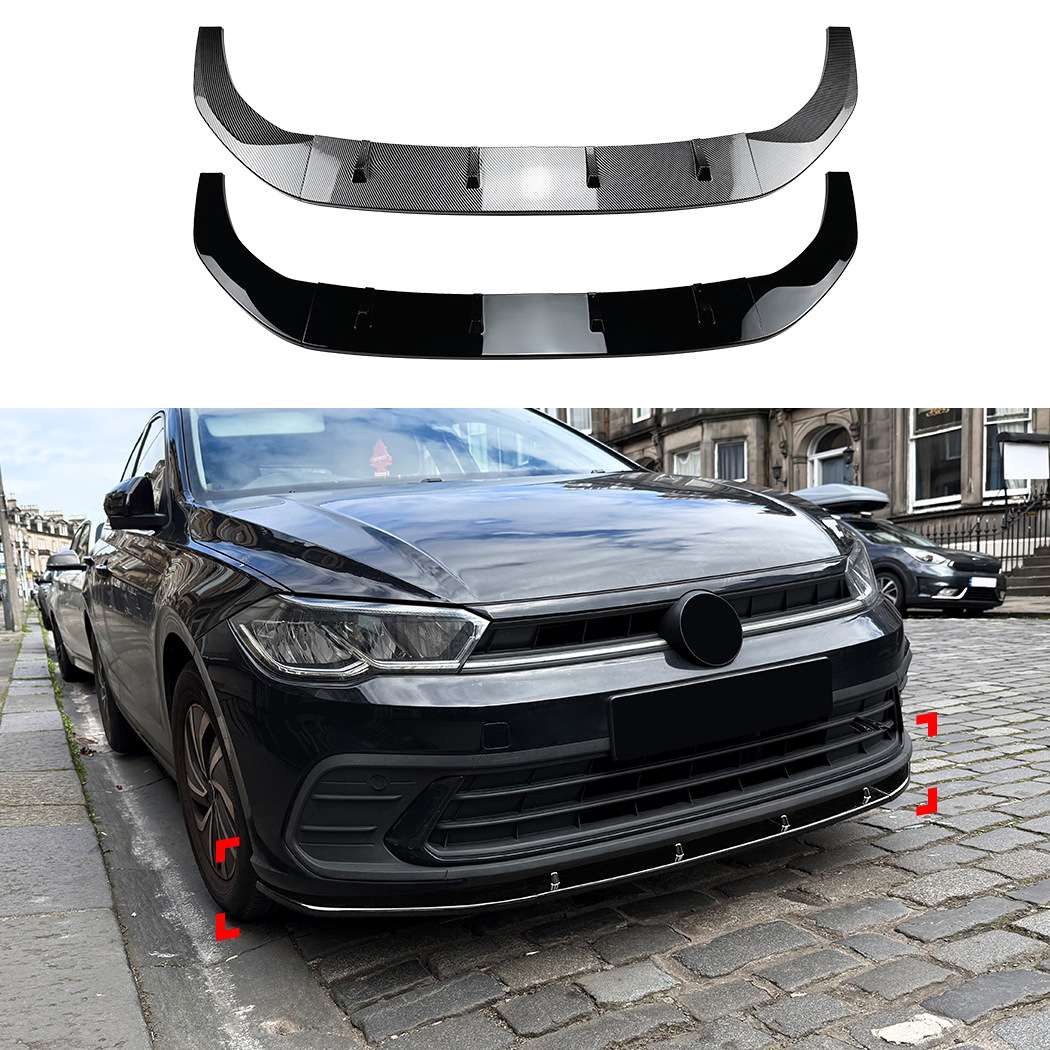 适用大众Polo MK6.5 2022+标准版前杠前唇前铲扰流板外饰跨境改装