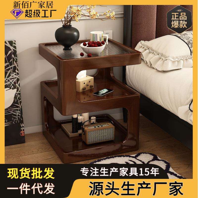 中古风床边桌客厅沙发卧室家用客厅小边几床头置物边柜创意小茶几