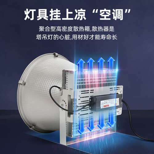 led塔吊灯工程照明建筑之星工地施工照明防水投光探照射灯1000W瓦
