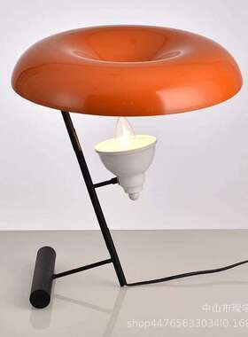 意大利橙色极简台灯个性书房书桌时尚美式创意床头简约客厅卧室灯