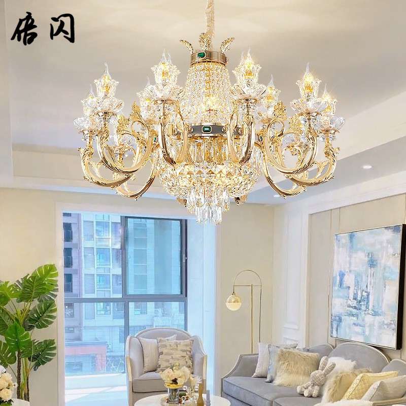 欧式吊灯2023年新款高档K9水晶酒店别墅客厅餐厅卧室四层工程灯具
