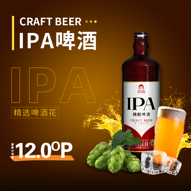 骆驼啤酒12度IPA精酿720ml*6瓶