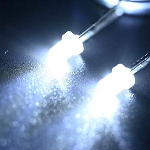 圆头f3白光灯双色温双向导通led灯珠3mm圆头有边白灯白光单色无极