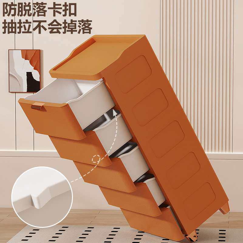加厚收纳柜抽屉式家用客厅置物柜塑料多层储物柜五斗柜子卧室床头