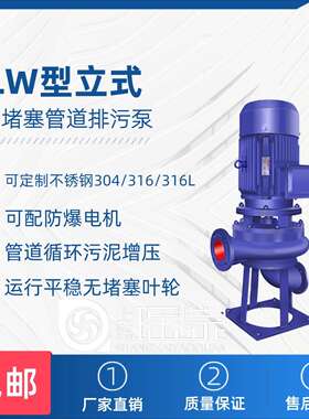 LW直立式排污泵无堵塞管道泵WL/LW25-8-22-1.1立式污水泵高扬程泵