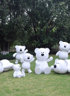 卡通拍照雕塑网红大白熊北极熊z落地摆件商场景区公仔装饰打卡美