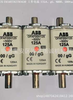 OFAF00H125 1SCA022627R1630 熔断器 125A、NH000、gG、500Vac