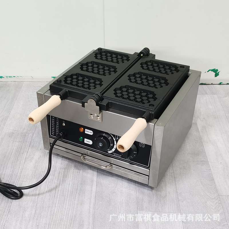 富祺商用蜂窝华夫饼机 格子饼华夫饼机器窝夫饼机 三格翻转松饼机