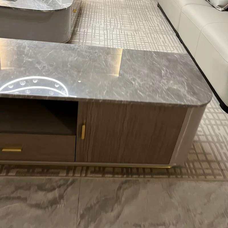 意式轻奢大理石面电视柜别墅套房客厅简约港式整装家具落地视听柜