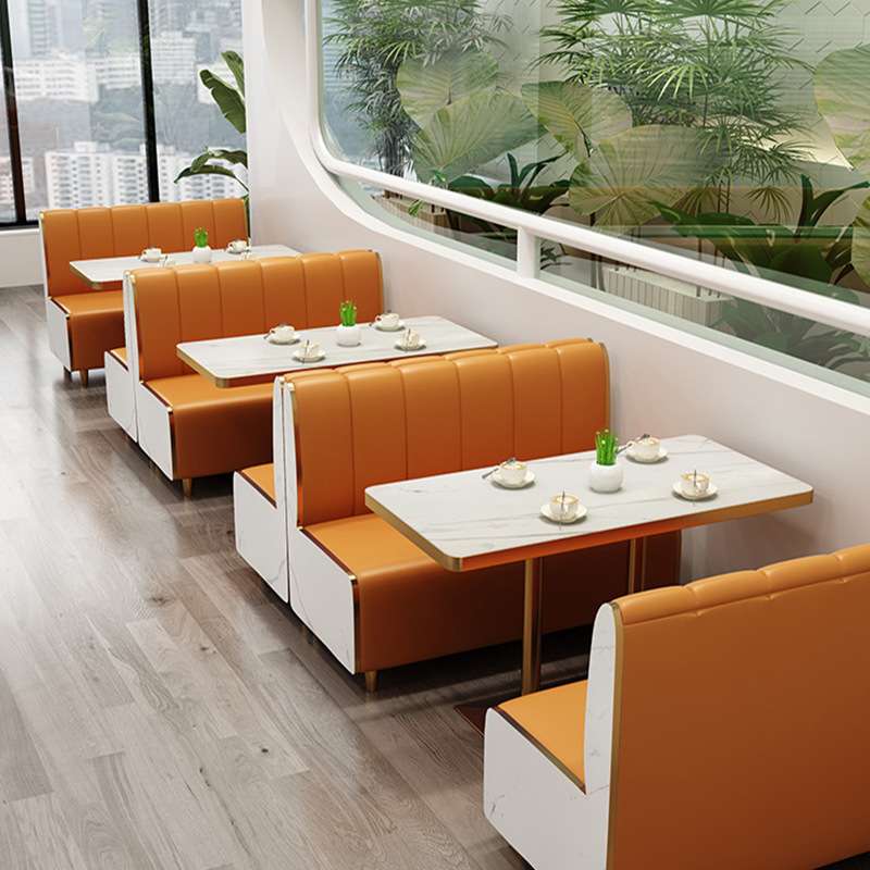 奶茶店桌椅简约汉堡披萨冷饮卡座沙发咖啡西餐厅糖水甜品饭馆