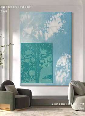 客厅挂画小清新手绘油画光影道简约过玄关入户艺术抽象装饰画小众