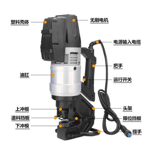 手提式电动液压冲孔机无刷电机NMHP-22/32开孔器角铁铁板打孔工具