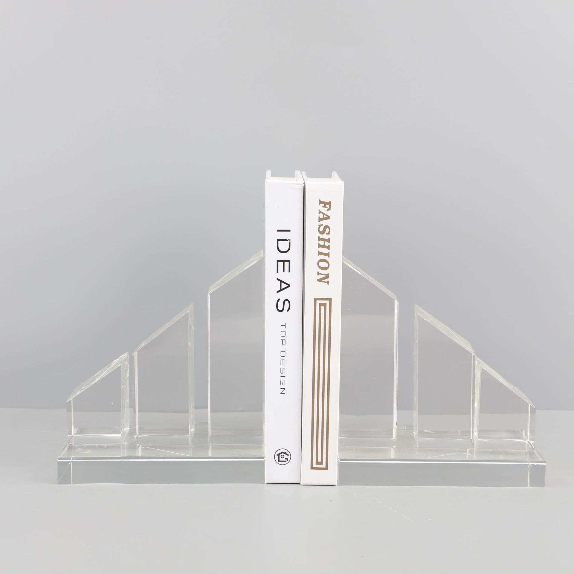 北欧创意水晶书档摆设样板房电视柜书柜客厅玄关桌面饰品书靠摆件