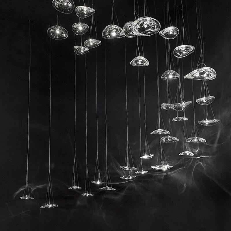 旋转楼梯中空复式楼透明挑空别墅意大利艺术玻璃吊灯楼梯吊灯loft