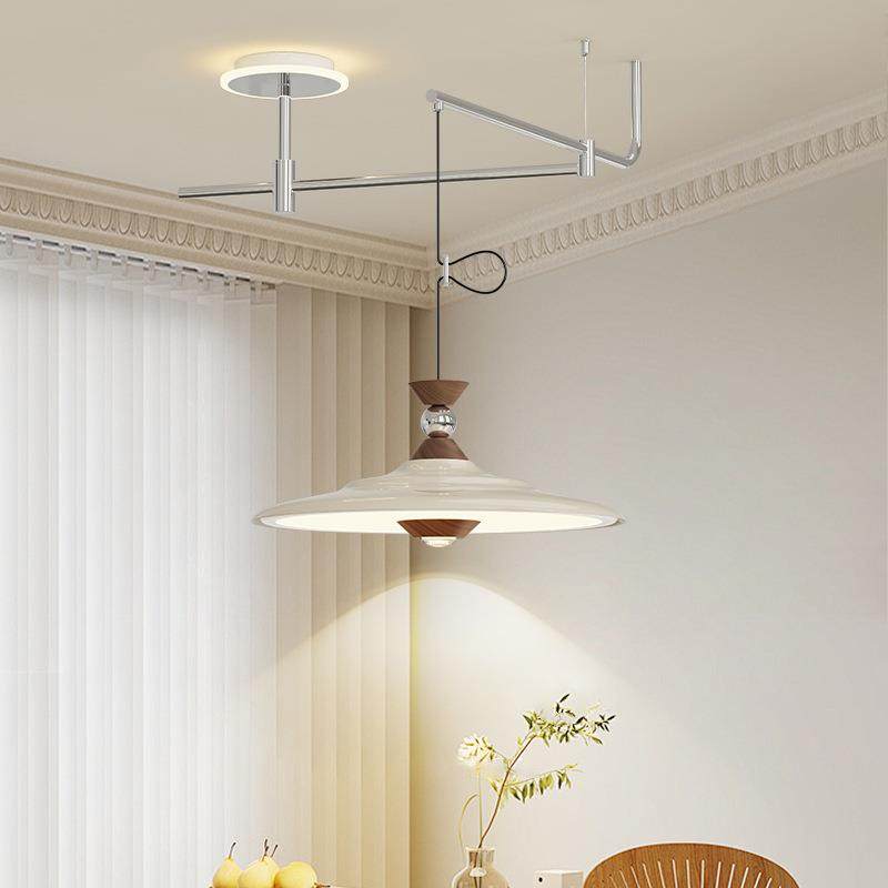 法式中古风摇臂全光谱护眼复古奶油风吊灯餐厅灯设计师氛围灯具