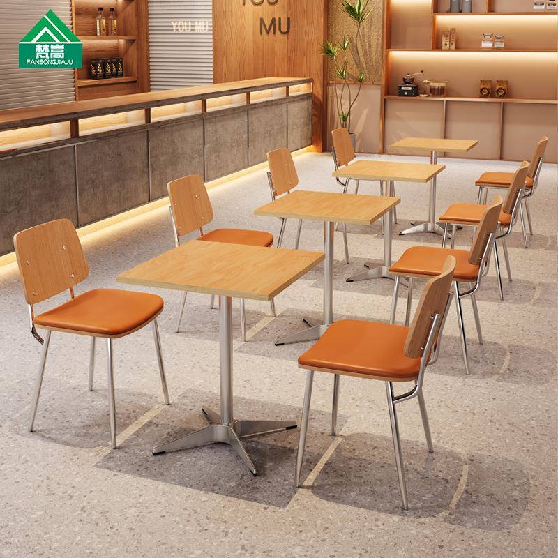 工业风轻食餐厅桌椅组合咖啡厅酒吧桌椅主题西餐厅茶餐厅椅子商用
