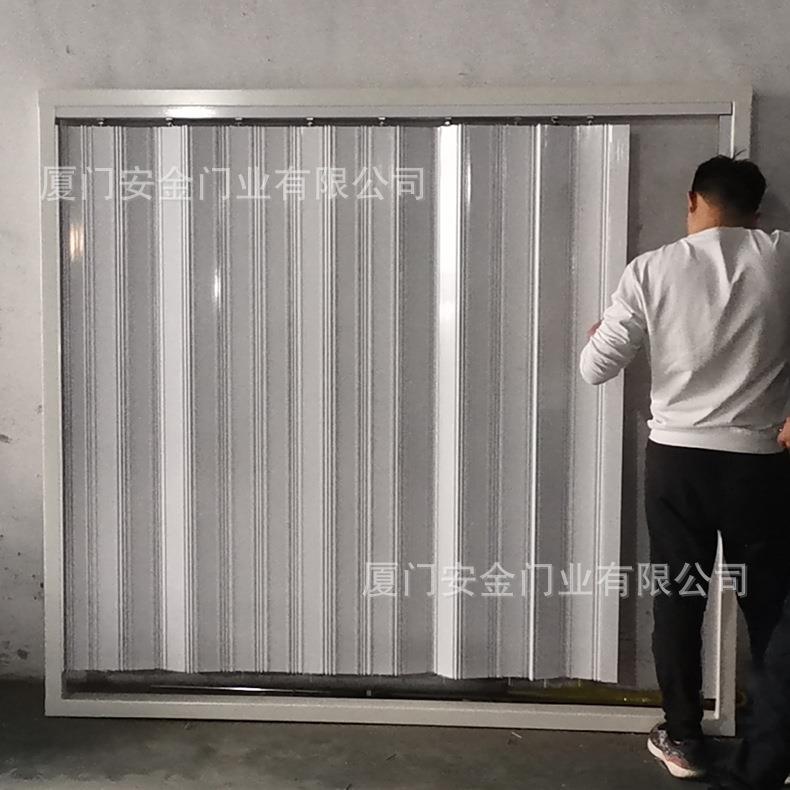 全铝防盗折叠门，单层铝合金折叠门，15公分折叠门，无地轨折叠门