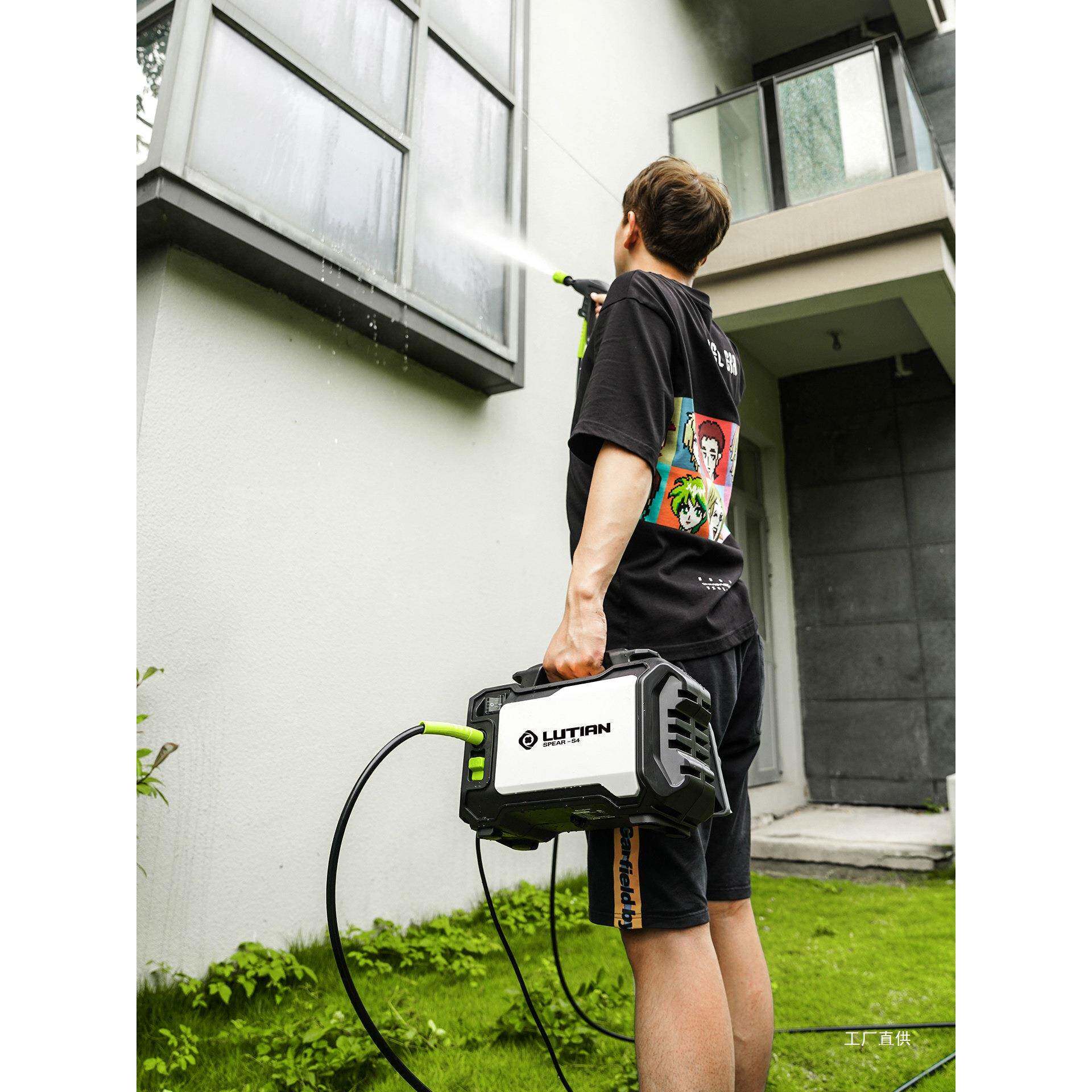 绿田洗车机便携式高压水泵家用220V全自动新型刷车神器大功率佩晖