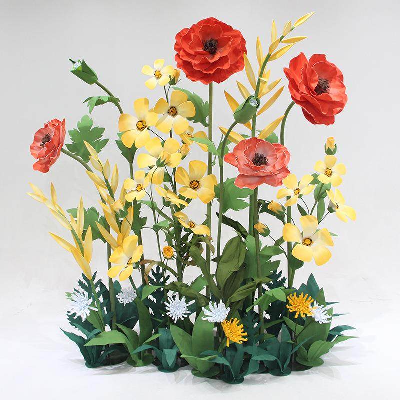 大型纸花装饰商场DP点美陈节日活动拍照打卡花艺布置仿真花套餐