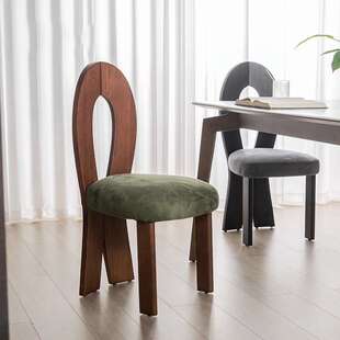 尼摩北欧设计师木餐椅家用中古风椅子轻奢简约书房书椅复古靠背椅