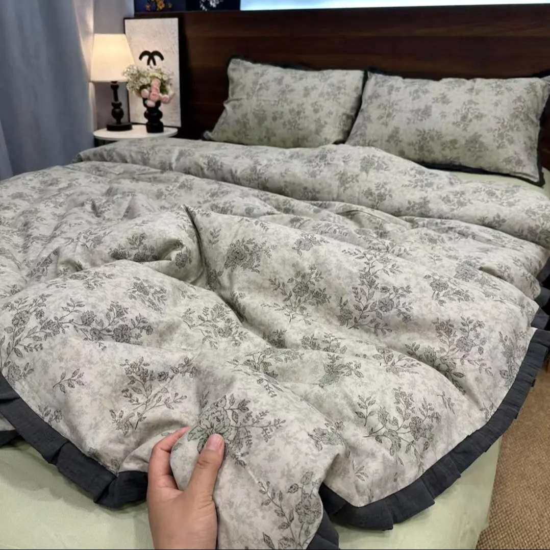 秋冬款美拉德色系 A类母婴百分百纯棉双层纱四件套超柔软亲肤床品